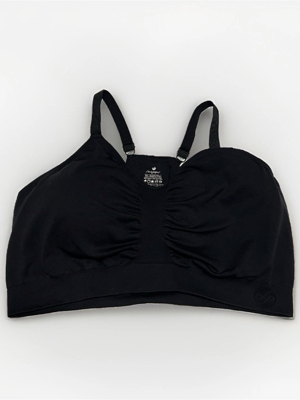 Davy Piper (Kindred Bravely) Black 2X-Busty Pullover Non-nursing Sports Bra
